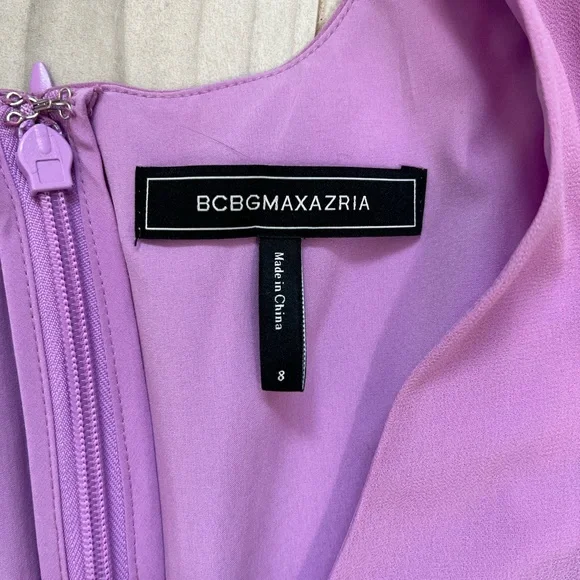 💜 BCBGMaxAzria Pleated mini dress violet size 8 - Picture 13 of 13